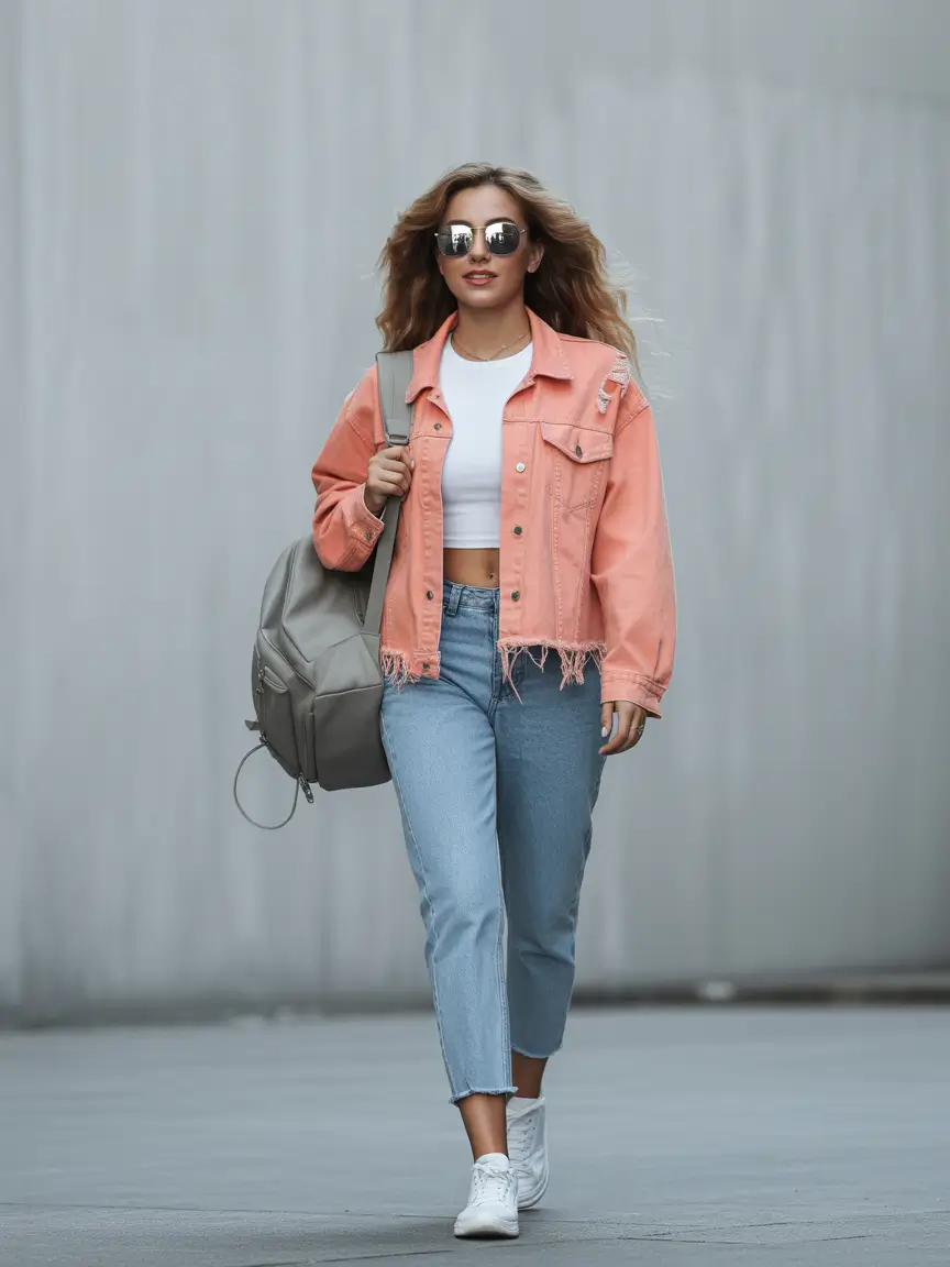 fall capsule wardrobe Fall Wanderer Coral Denim