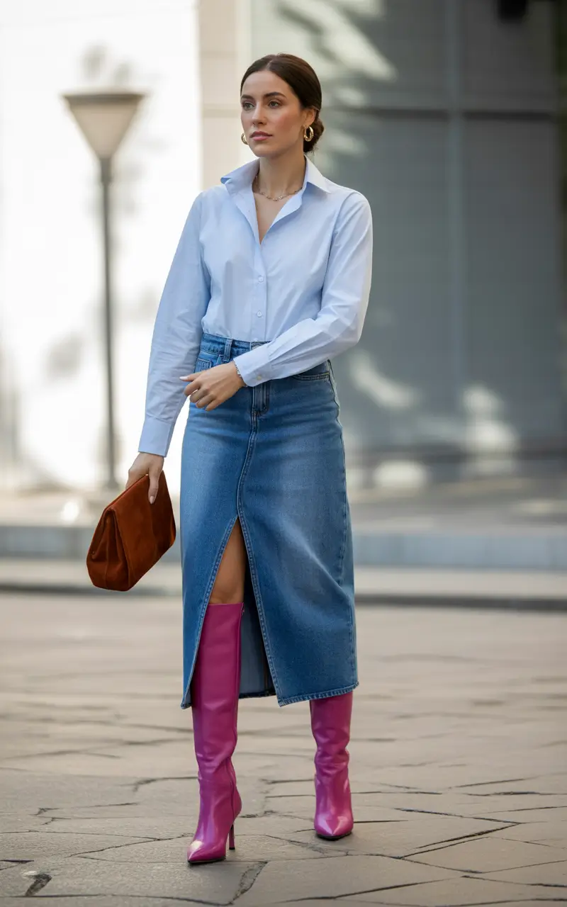 fall capsule wardrobe Statement Boots Contrast
