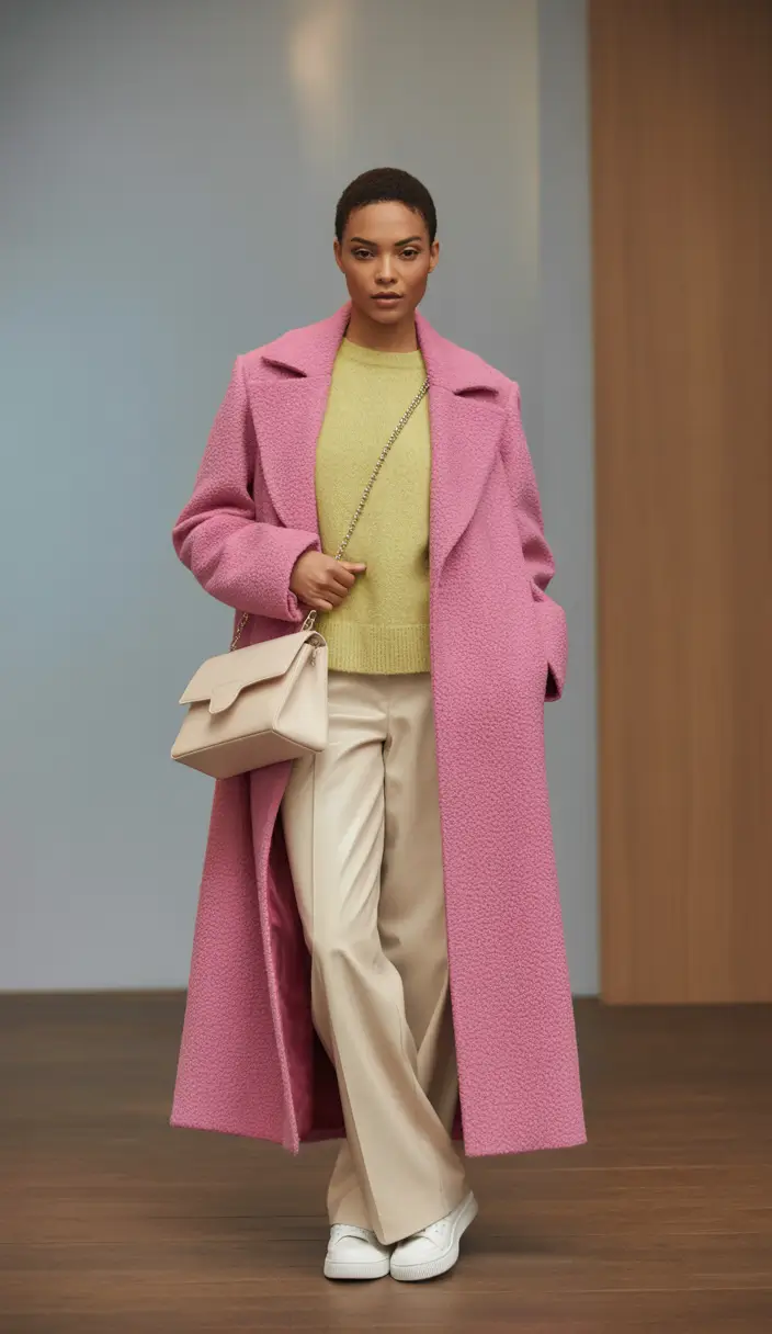 fall fashion outfits Cozy Color Clash: Lemon and Bubblegum