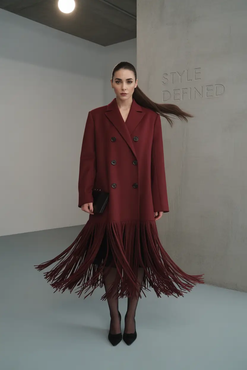 fall fashion outfits Classic Coat with a Fringe Twist