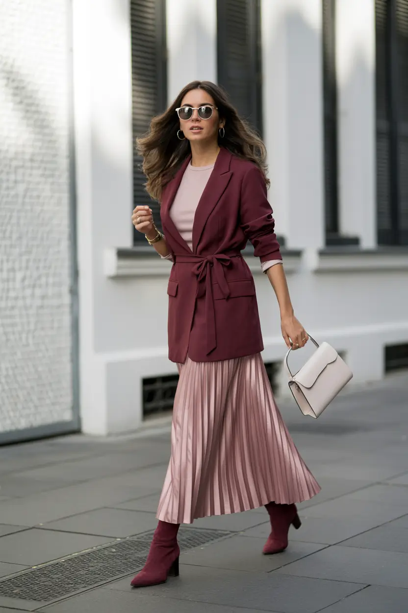 fall fashion outfits Tailored Layers with Feminine Movement