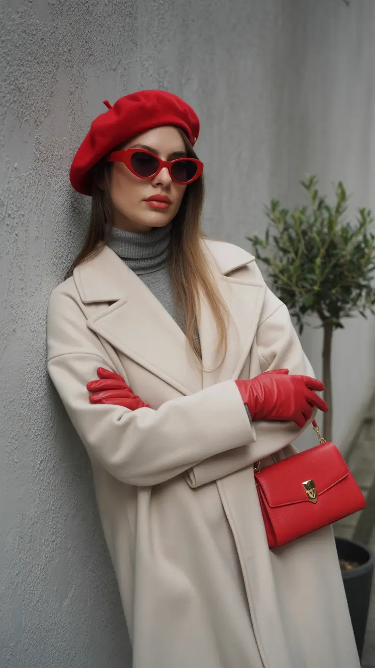 fall old money outfits Red Accents and Parisian Attitude