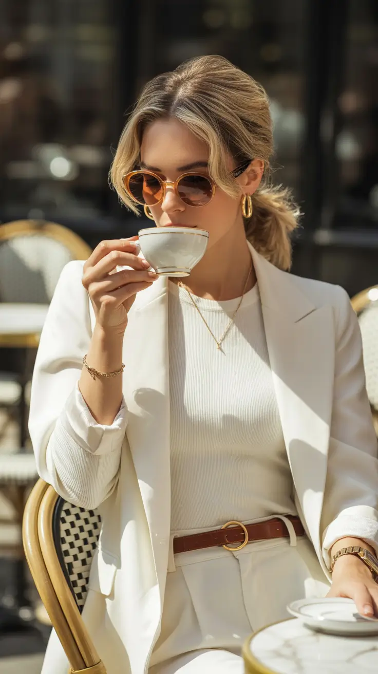 fall old money outfits Coffee Break Elegance