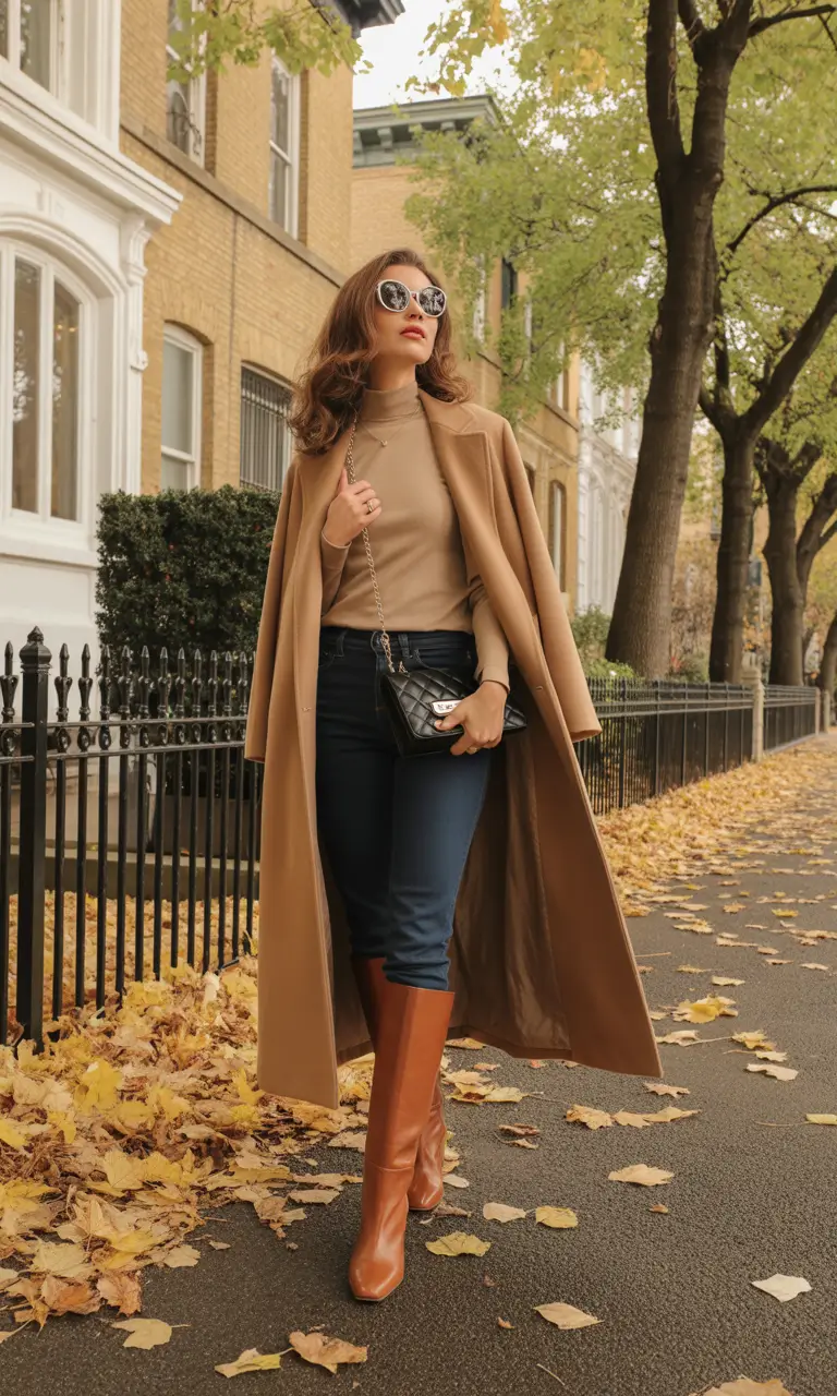 fall old money outfits City Sophisticate with a Camel Twist