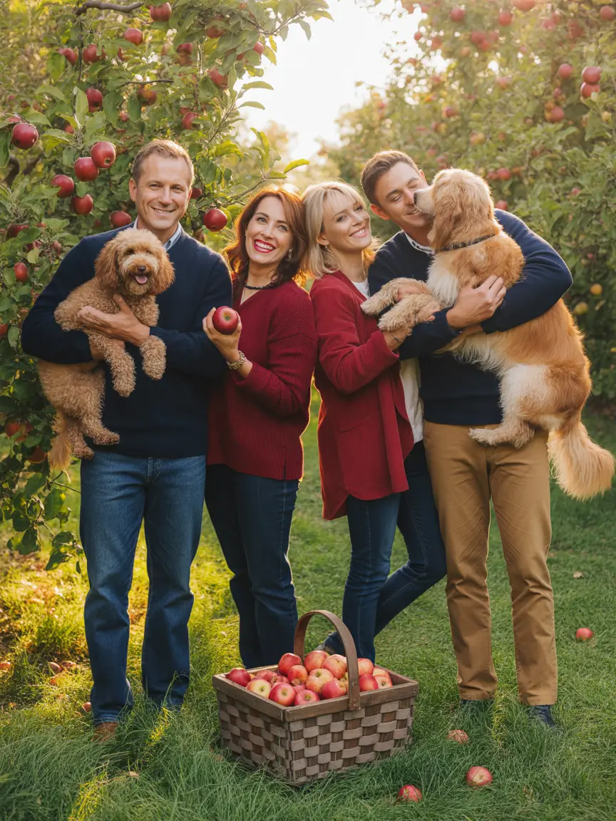 fall family pictures outfits 2025 Playful Apple Orchard Palette with Classic Layers