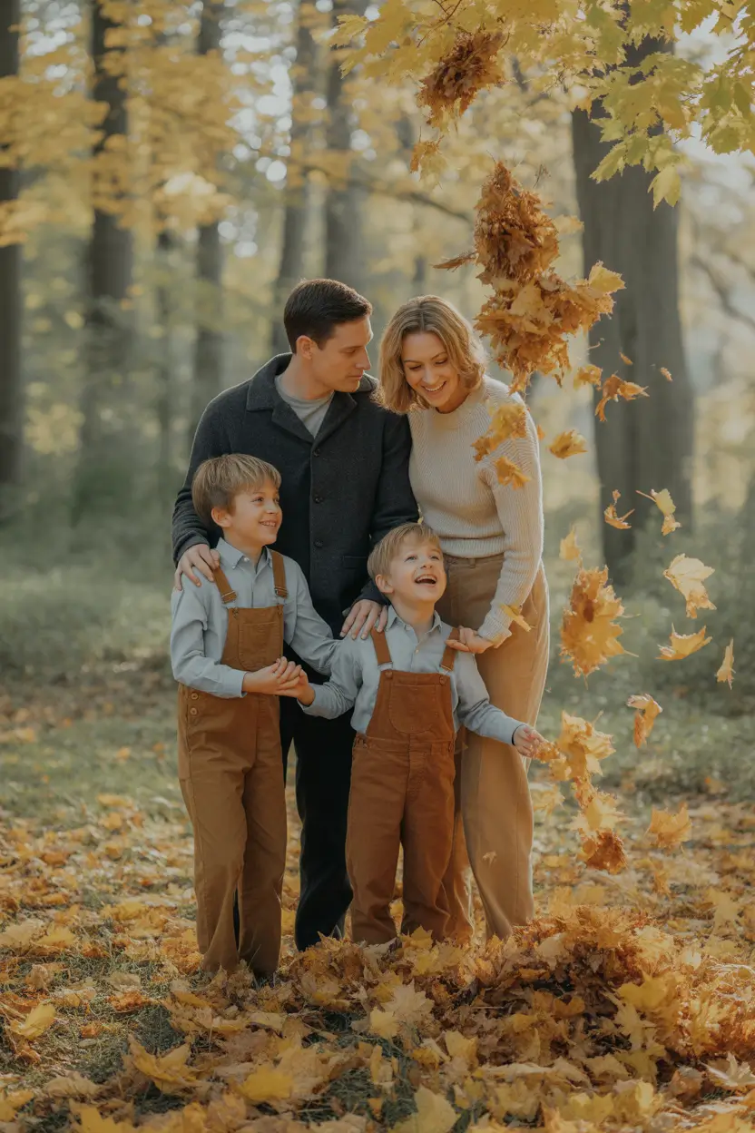 fall family pictures outfits Golden Leaves & Earthy Harmony