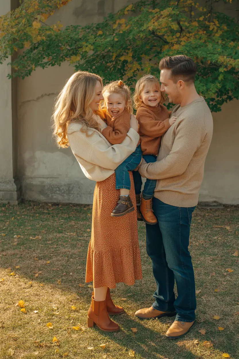 fall family pictures outfits Cinnamon Spice & Cozy Denim