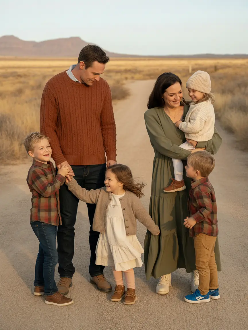 fall family pictures outfits Sweater Weather with a Soft Green Twist