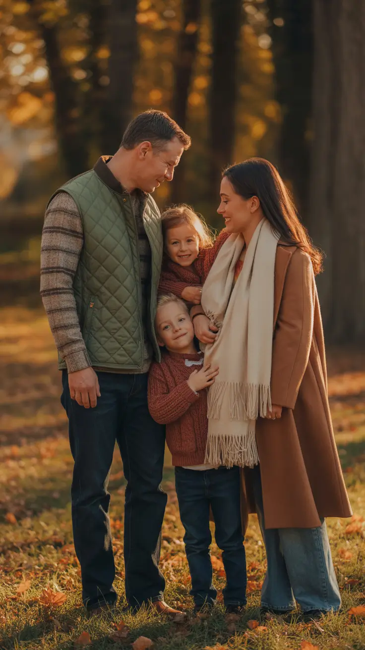 fall family pictures outfits 2025 Warm Neutrals Meet Modern Tailoring