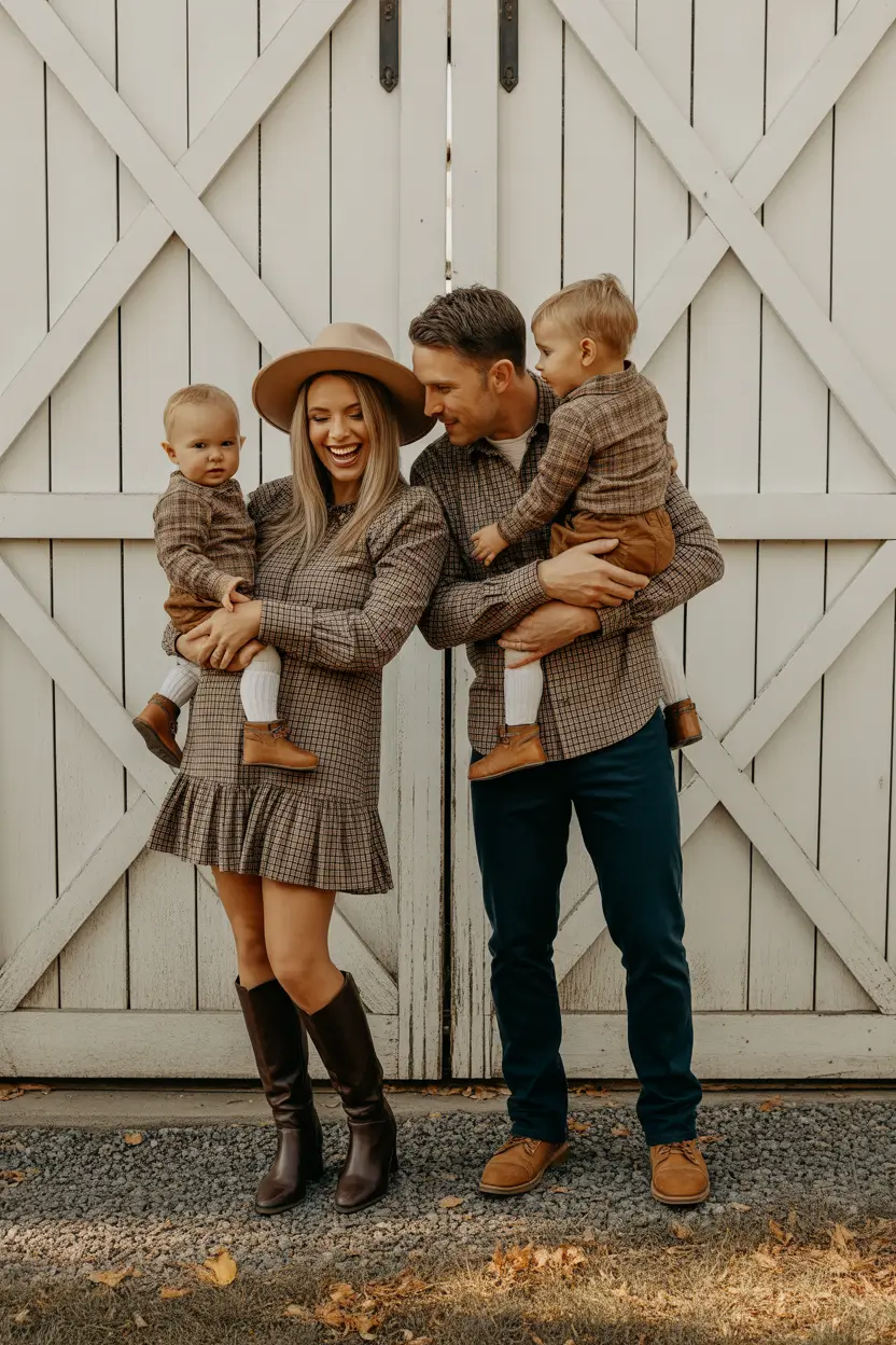 fall family pictures outfits Mini Plaids & Timeless Tan
