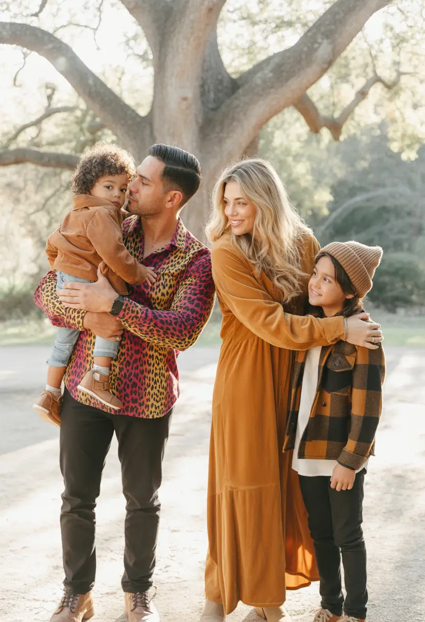 fall family pictures outfits Bold Prints & Modern Gold
