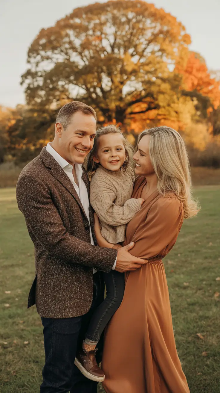 fall family pictures outfits 2025 Velvety Rust and Luxe Textures