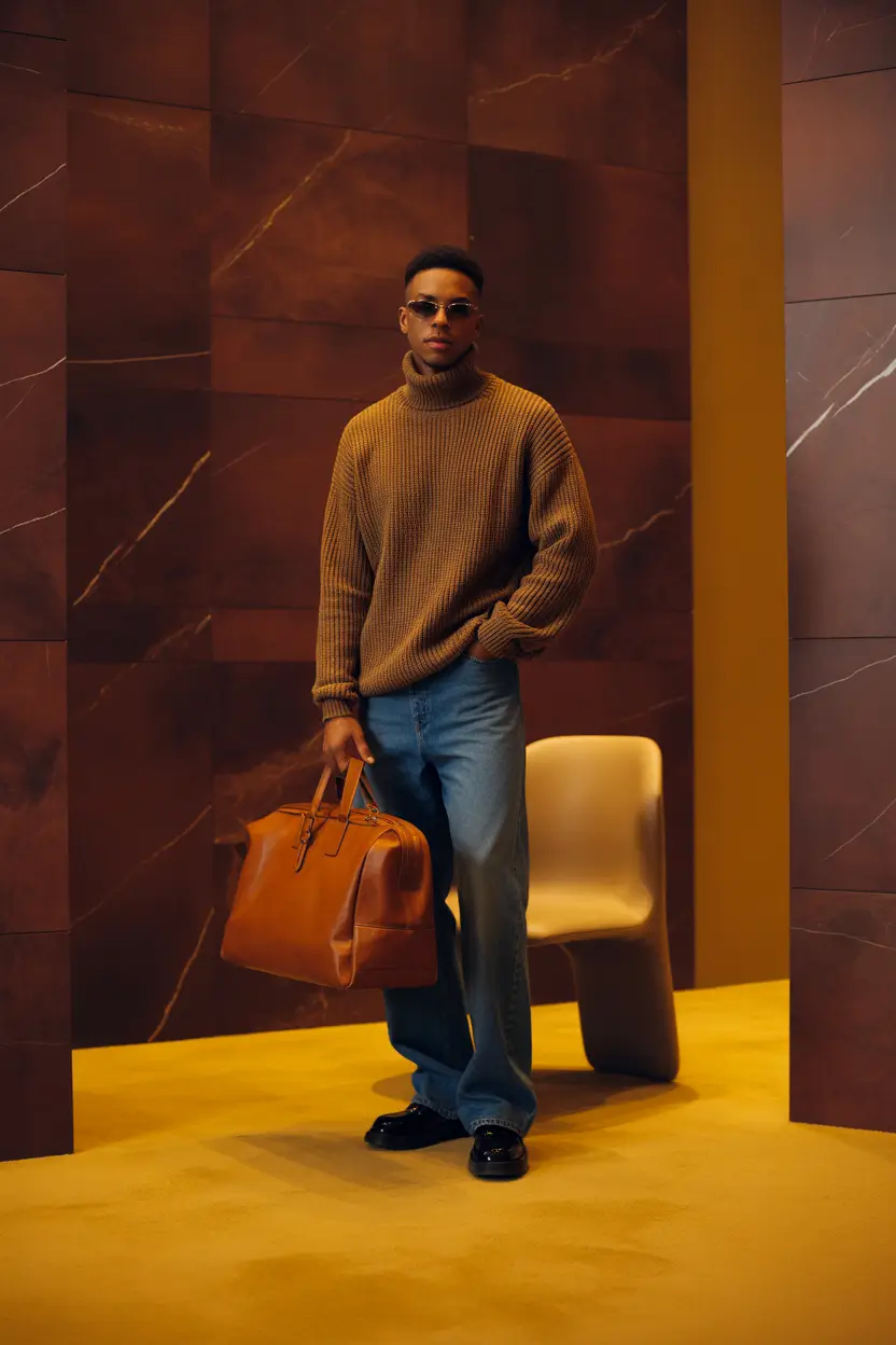 fall outfits for men Rich Browns Meet Denim Ease