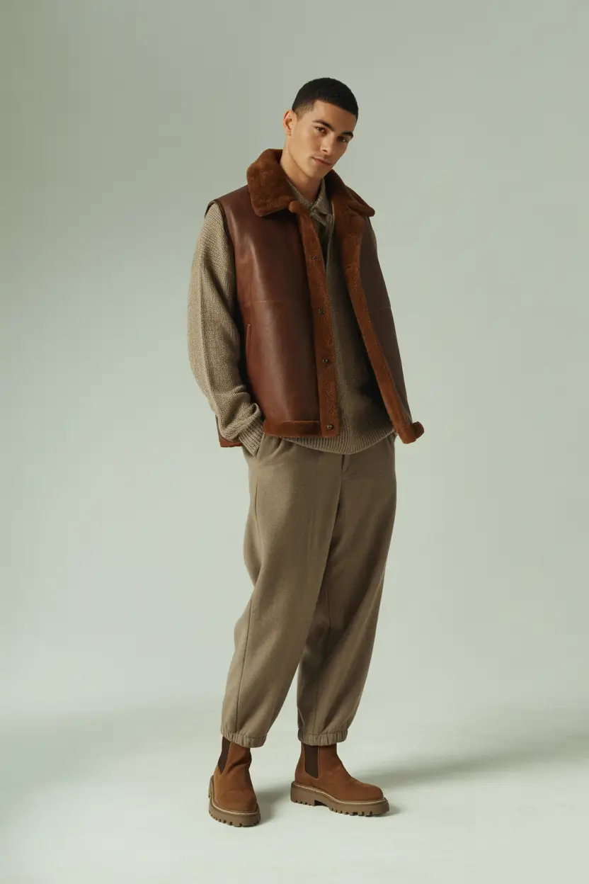 fall outfits for men Earth-Toned Layers with Utility Cool