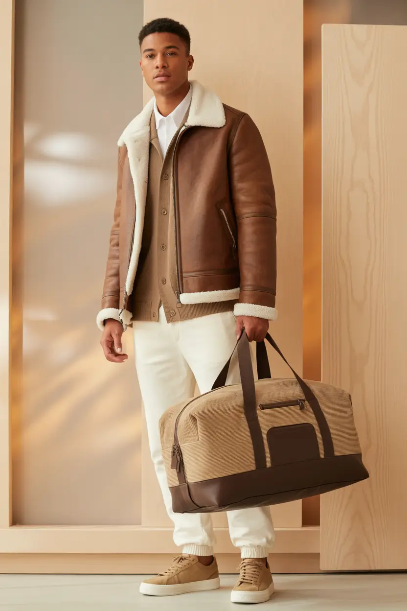 fall outfits for men Retro Sporty Meets Airport Luxe
