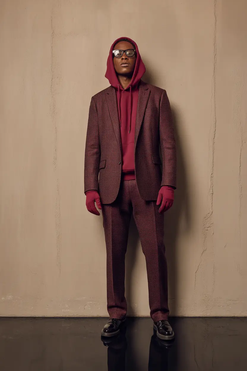 fall outfits for men Street Tailoring in Deep Berry