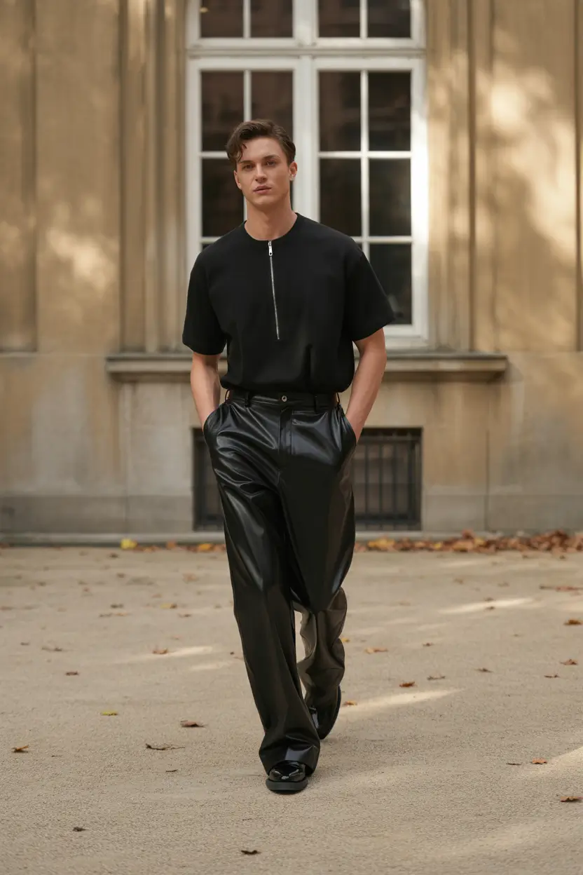 fall outfits for men Midnight Leather and Monochrome Ease