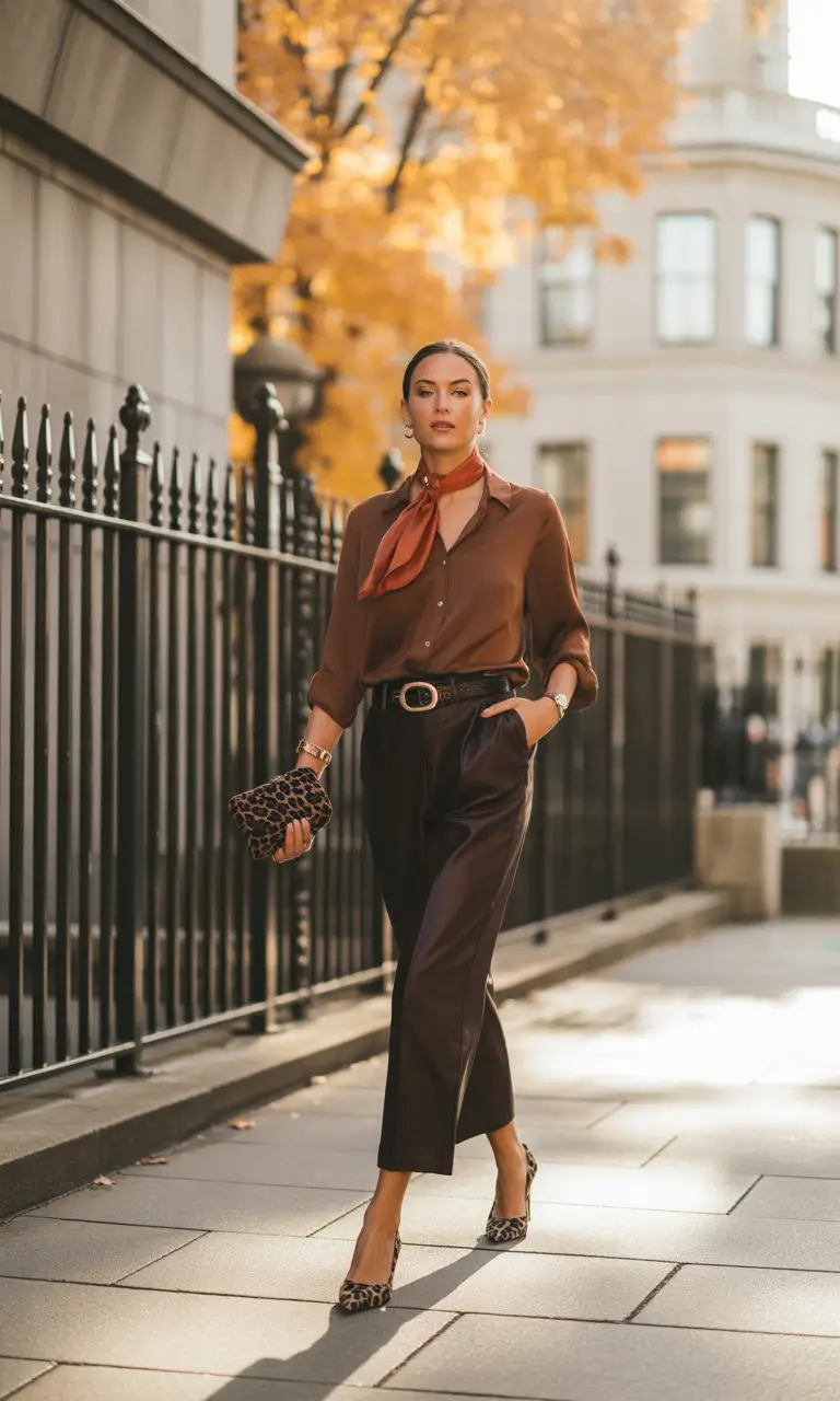 fall outfits Rich Browns & Leopard Prints for the Fearless Minimalist