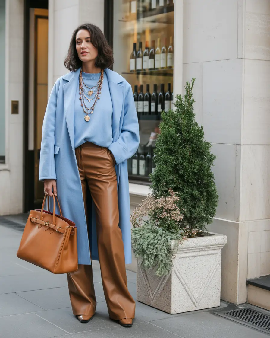 fall outfits Layered Luxe in Birch & Sky