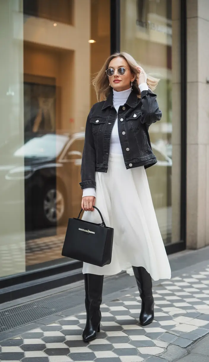 fall outfits with boots Denim Done Right