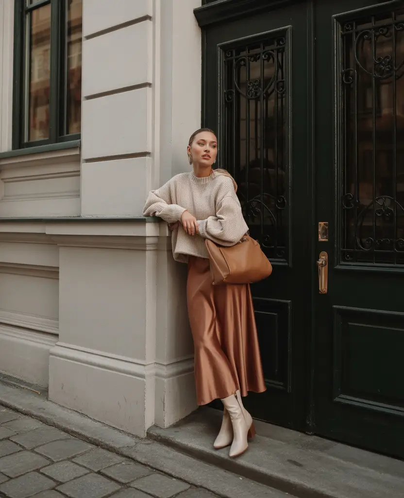 fall outfits with boots Warm Earth Tones with Modern Elegance