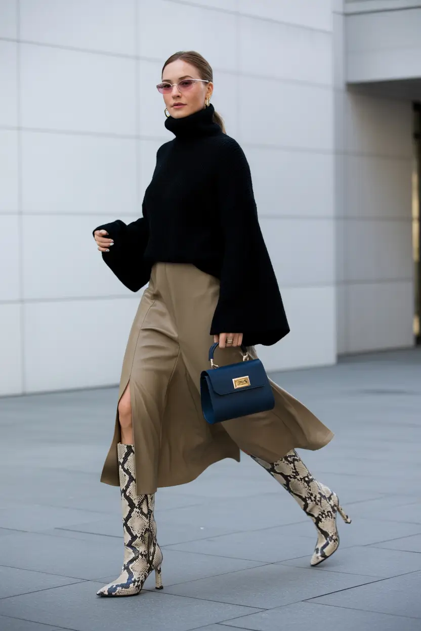 fall outfits with boots City Slicker with a Reptile Twist