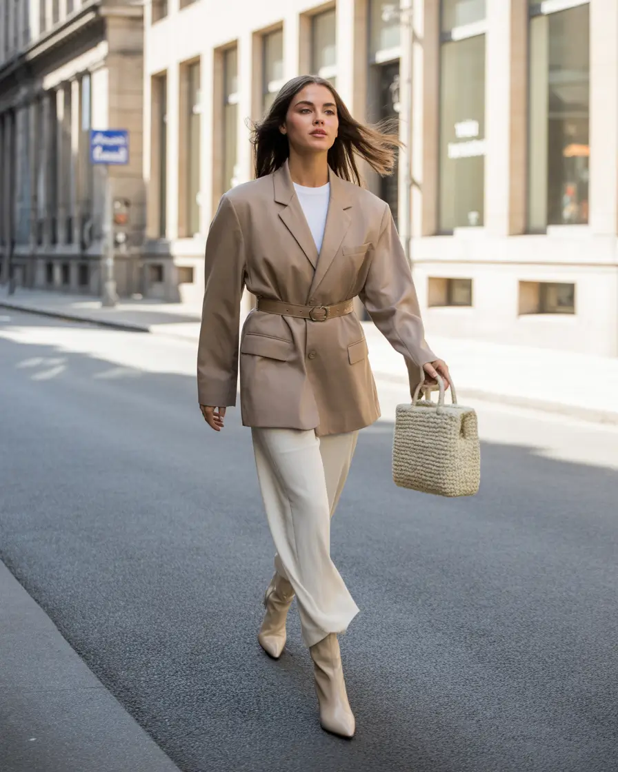fall outfits with boots Power Neutrals for the Urban Morning