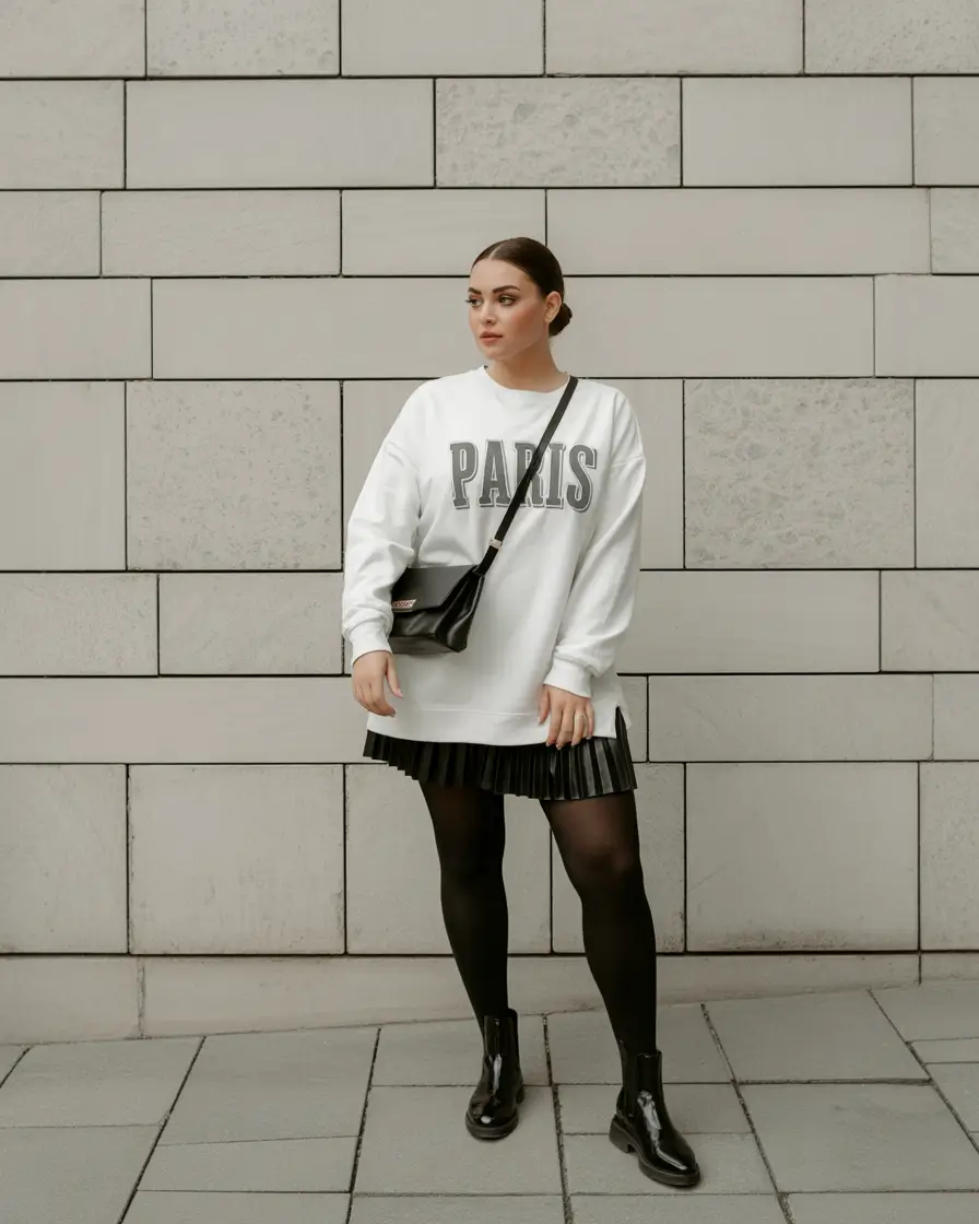 fall plus size outfits ideas 2025 Preppy Parisian With an Edge