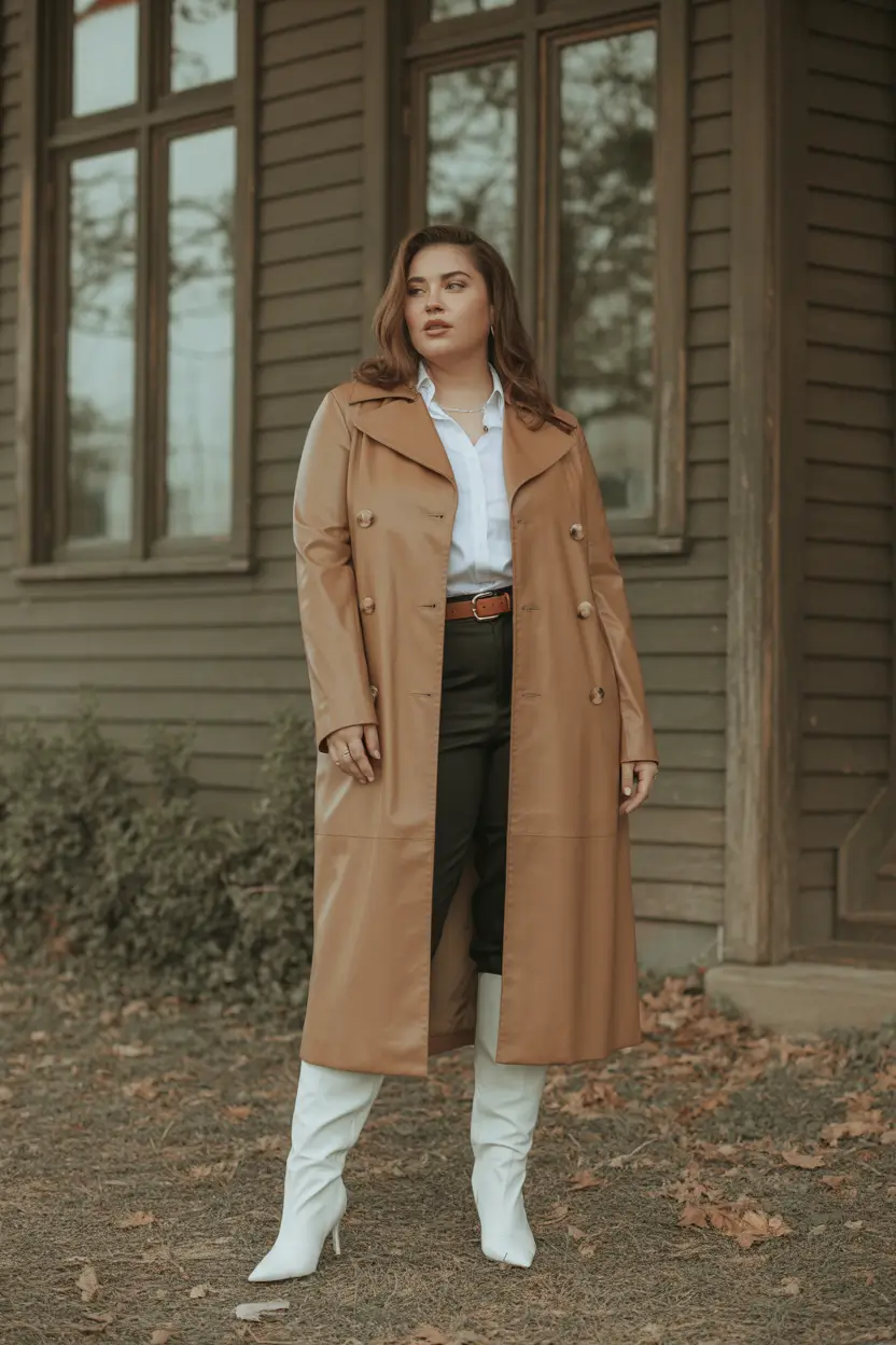 fall plus size outfits Heritage Vibes in Camel and Cream