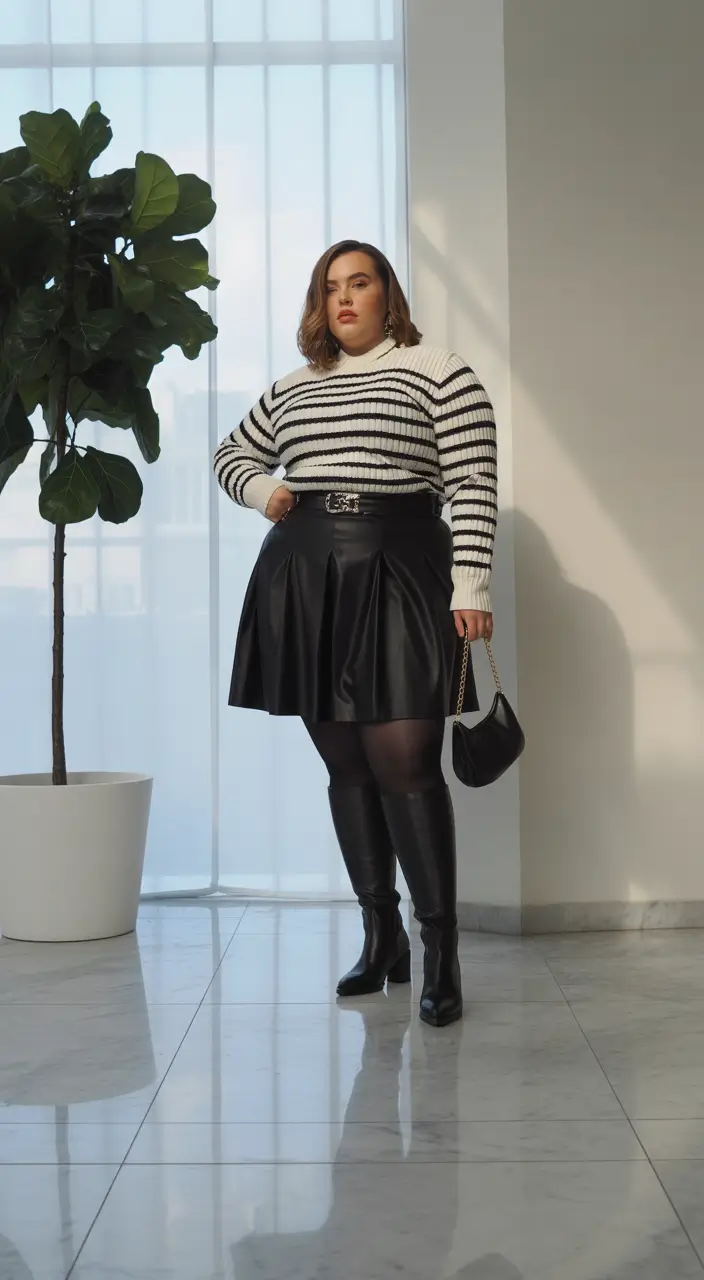 fall plus size outfits Monochrome Mood with Edge