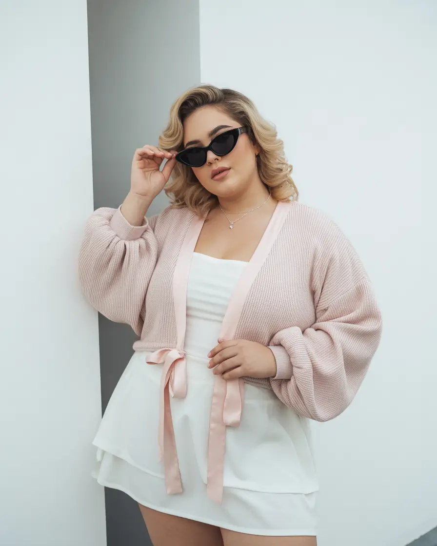 fall plus size outfits Soft Romance in Blush & Cream
