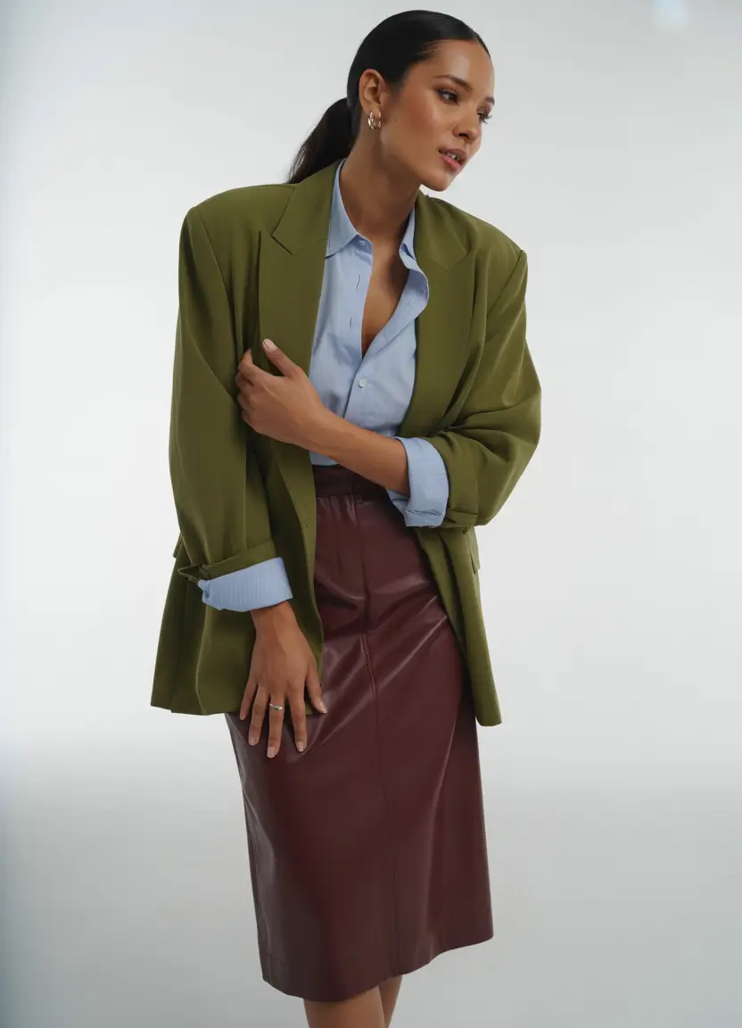 fall transition outfits 2025 Unexpected Color Clash: Olive and Merlot