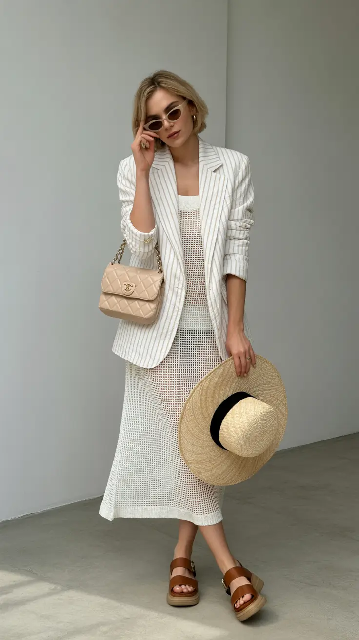 fall transition outfits Textured White with a Coastal-City Twist