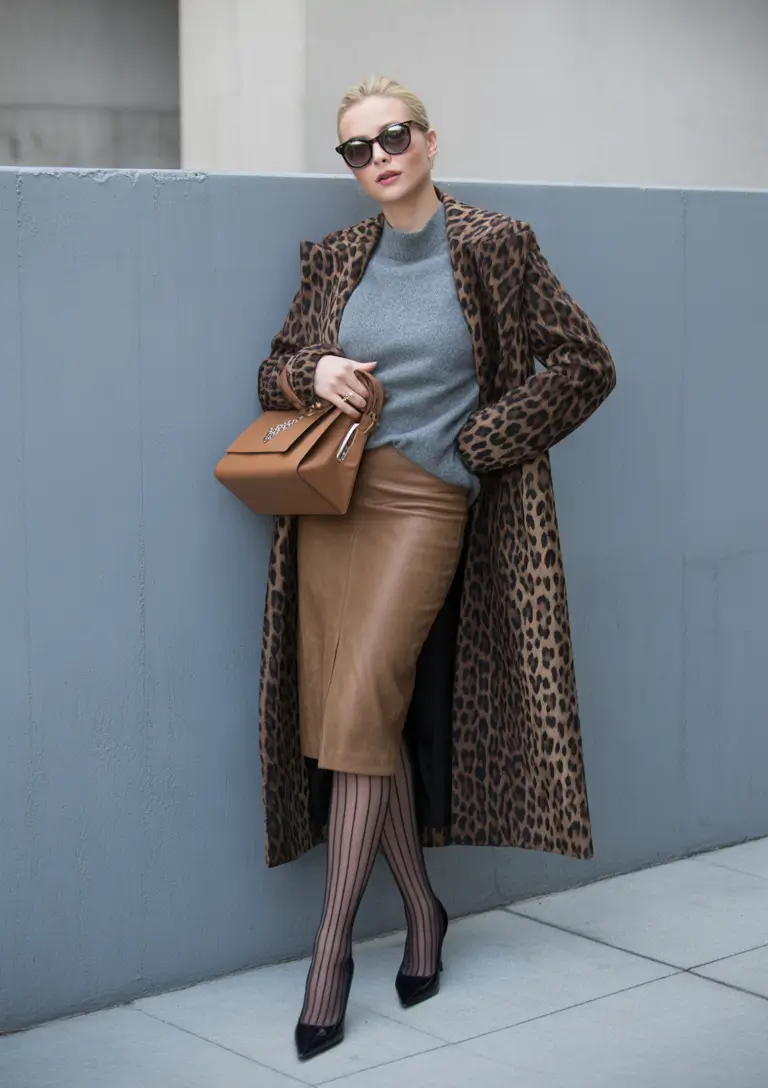 fall transition outfits Urban Edge with Sleek Prints and Leather