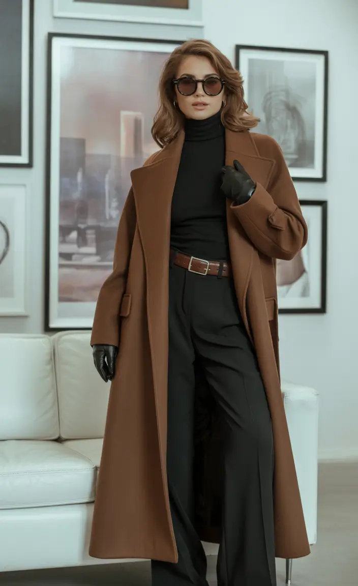 fall transition outfits 2025 Retro Drama in Earth Tones