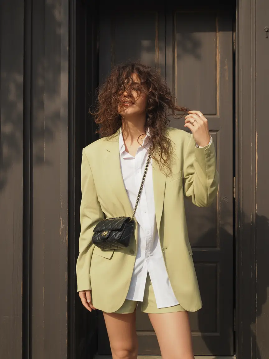 fall transition outfits 2025 Blazer + Shorts = Transitional Genius