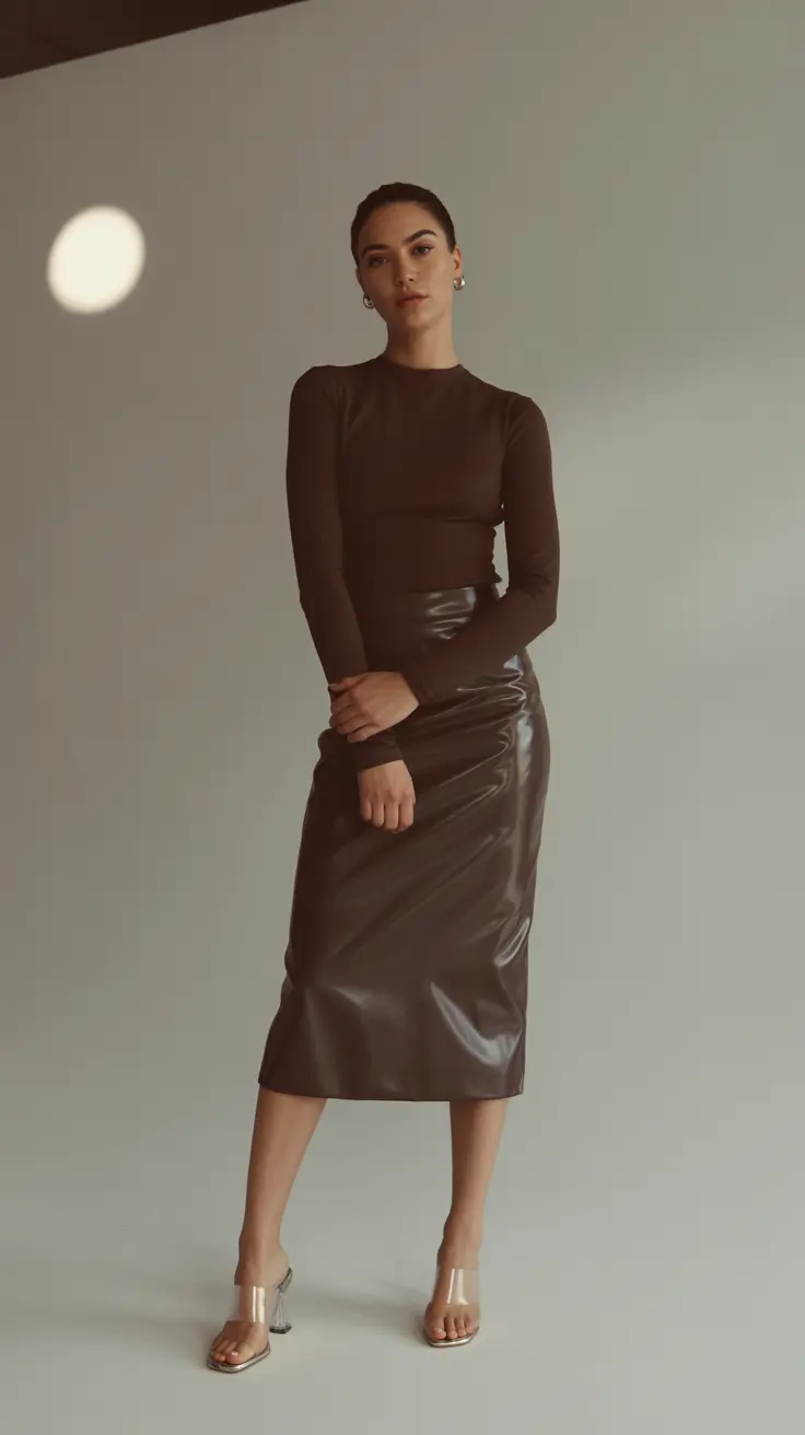 fall fashion inspo for women+Polished Chocolate Elegance