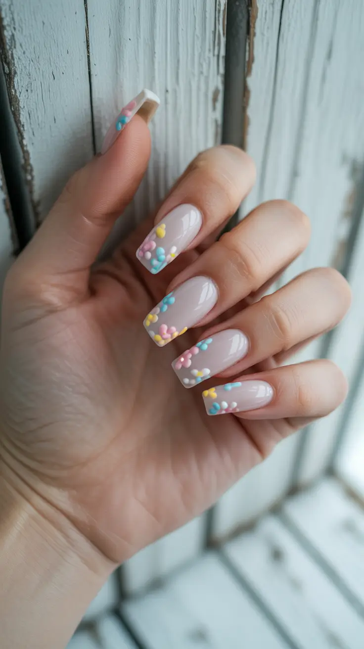 Floral Nail Ideas to Bloom in Summer 2025+Pastel Dot Blossoms