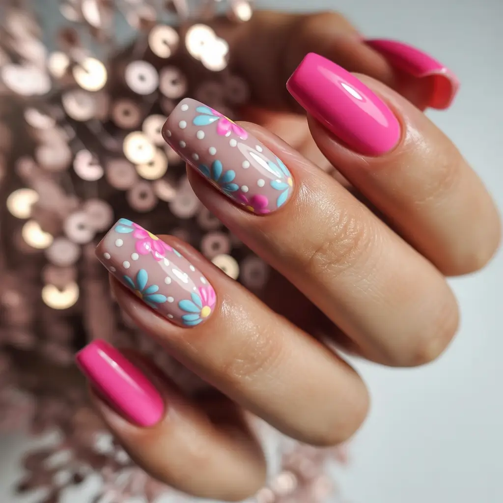 Floral Nail Ideas to Bloom in Summer 2025+Candy Garden Glam