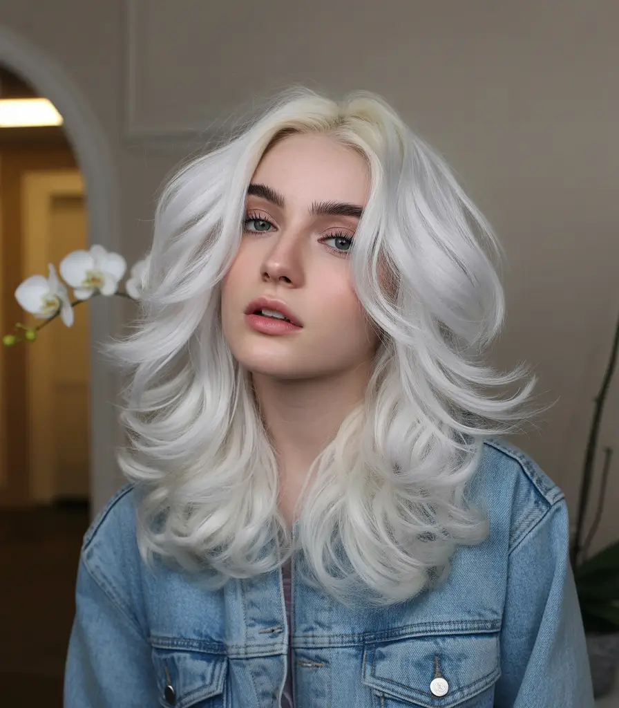 August haircuts Winter White Rocker Layers