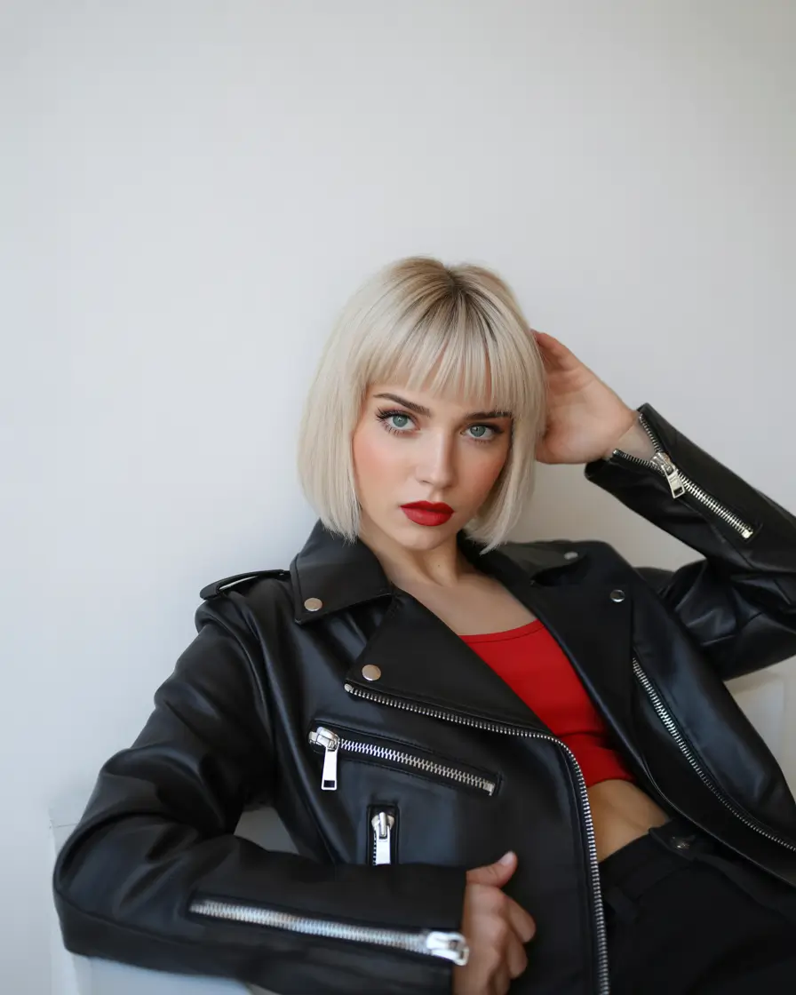 August haircuts Edgy Micro-Bob with Straight Bangs
