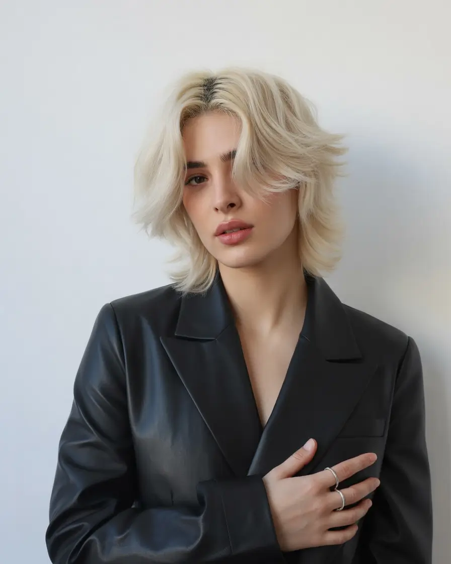 August haircuts+Shaggy Platinum Crop with Edge