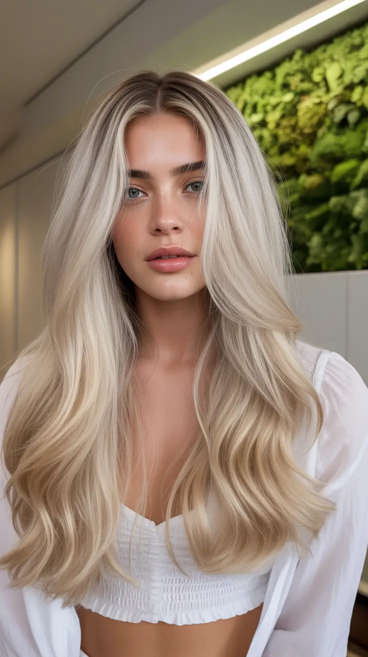 August haircuts+Rooted Ash Blonde with Soft Balayage Movement