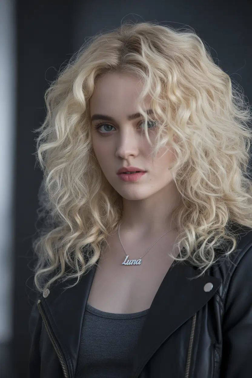 Fall hair color+Wild Curls with Whisper Blonde