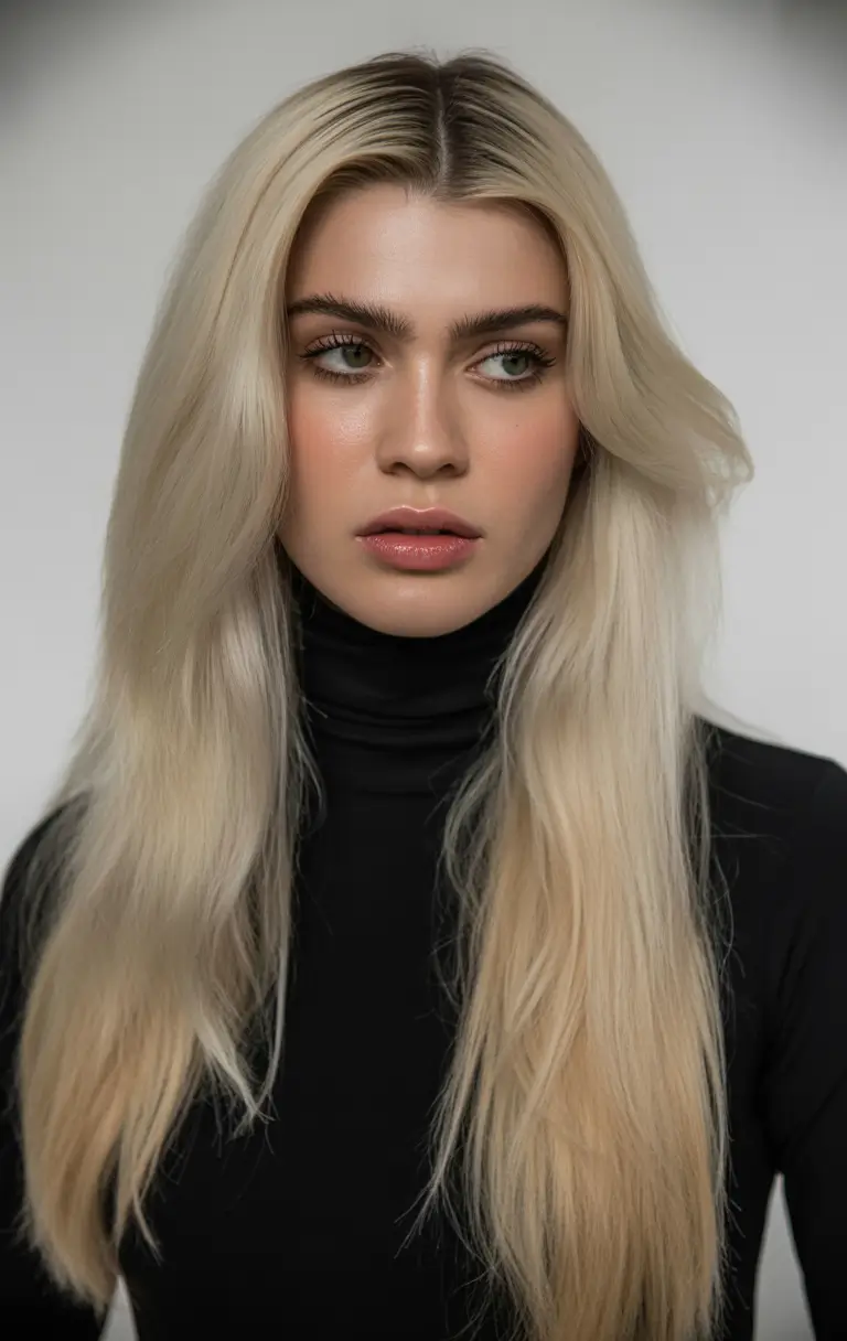 Fall hair color+Matte Mushroom Blonde with Sleek Texture