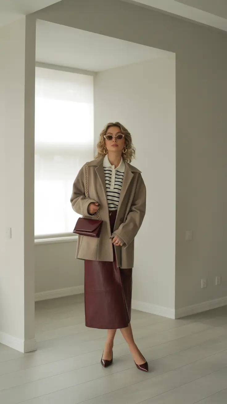fall skirt outfits Retro Parisian with a Modern Kick