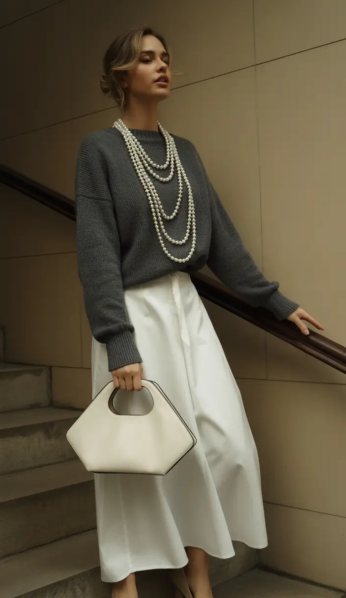 fall skirt outfits Graceful Greyscale for Everyday Elegance