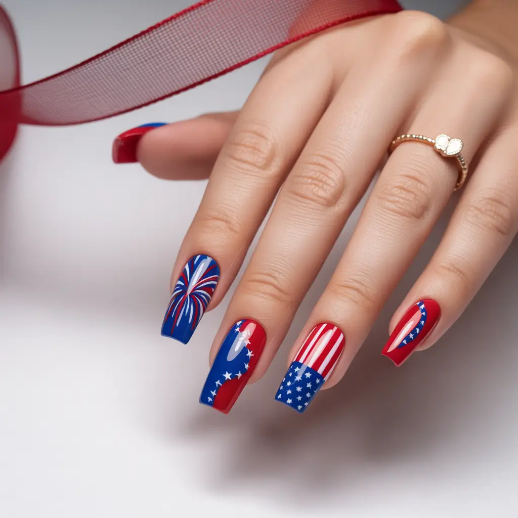 Inspired Nail Designs for July 4th 2025 Bold Glory: Full Impact Patriot Chic