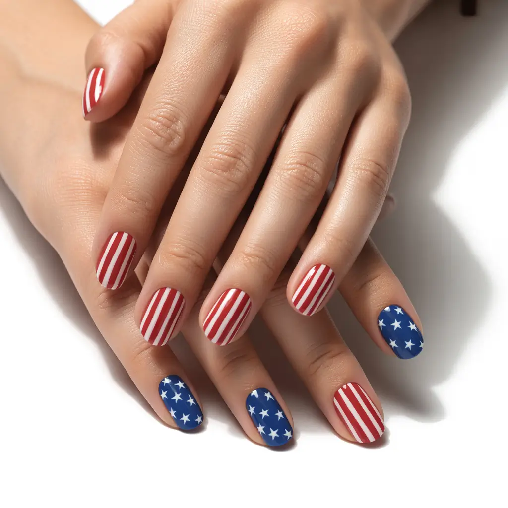 Inspired Nail Designs for July 4th 2025 Stars & Stripes Forever: Minimal Meets Matte