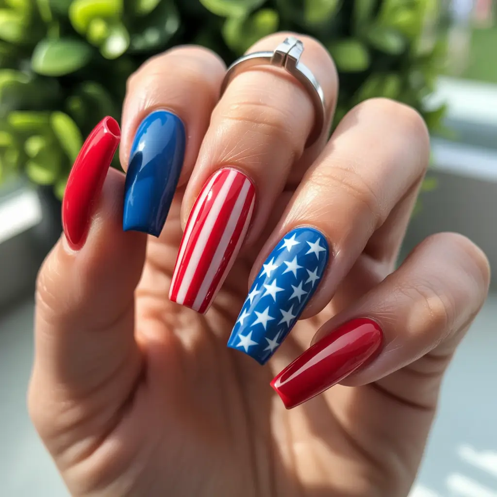 Inspired Nail Designs for July 4th 2025 Vibrant Americana: Go Big or Go Home